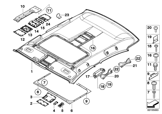 Genuine BMW 51447149773 E66 E65 E67 Console Insert, Rear STEINGRAU (Inc. 730Ld, 760Li & 745LiS)