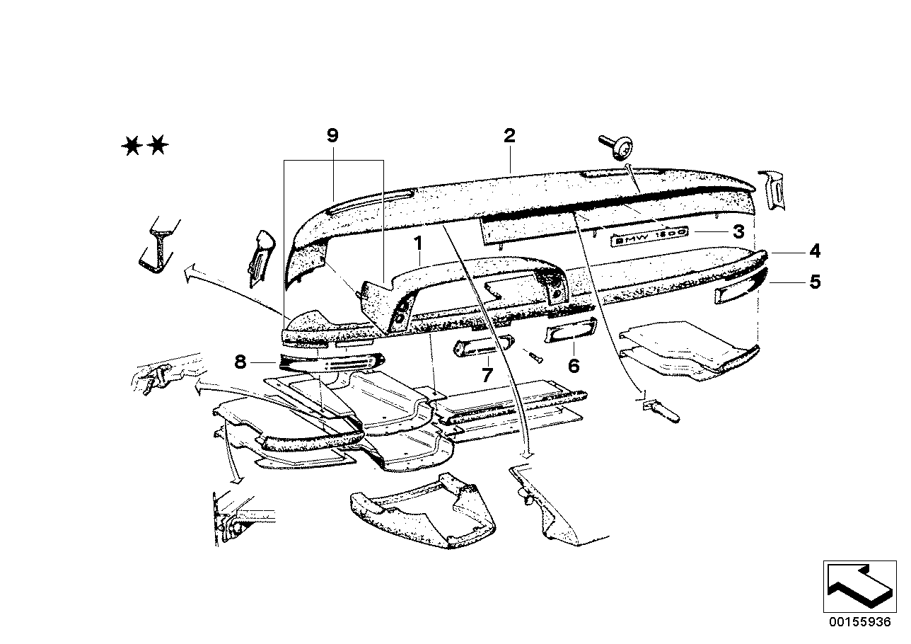 Genuine BMW 51457480125 Cover (Inc. 2002ti, 2002 & 1600)