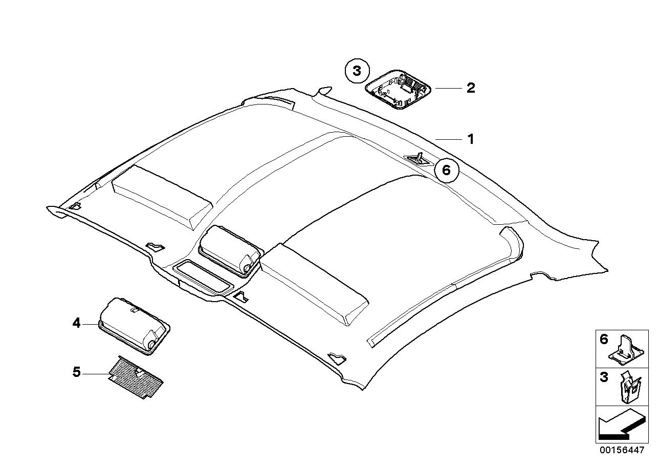 Genuine BMW 51443442002 E86 Molded Roof Lining BEIGE (Inc. Z4 3.0si & Z4 M3.2)