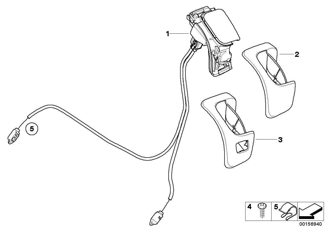 Genuine BMW 52109129147 E88 E82 E81 Unlocking Unit, Left BEIGE (Inc. 116i 1.6, 120d & 123d)