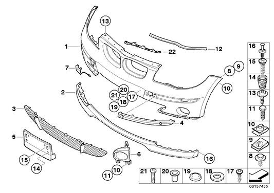 Genuine BMW 51117058458 E87 Protective Rubber Strip,Rght Frnt Bumper (Inc. 118i, 118d & 130i)