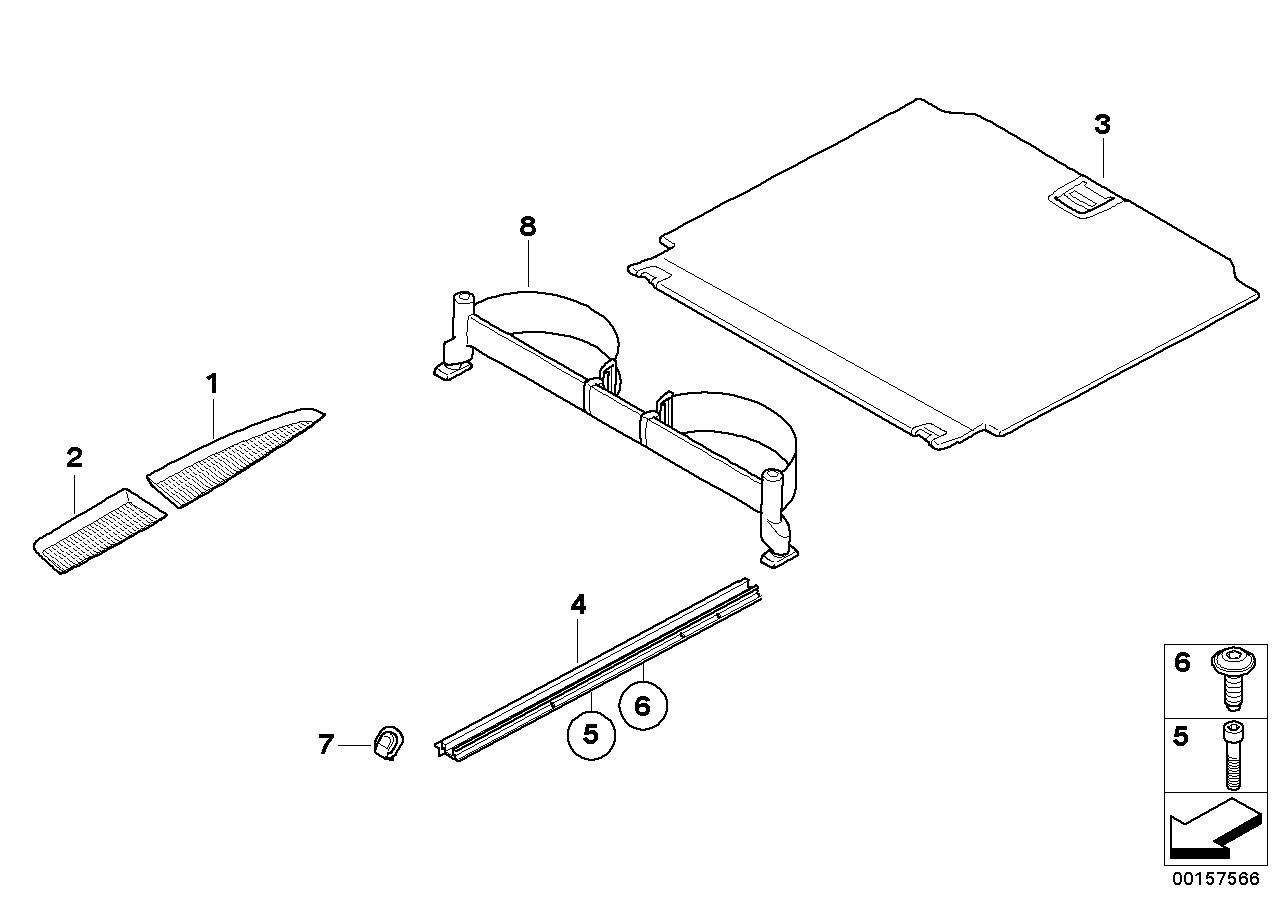 Genuine BMW 51477146026 E70 Lashing Rail, Right (Inc. X5)