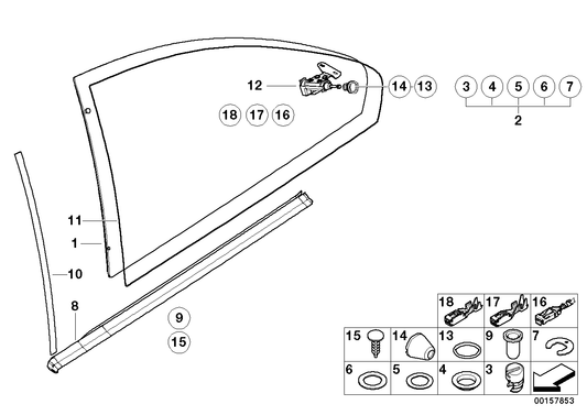 Genuine BMW 51378252625 Gasket, Vent Window Inner GRAU | ML Performance UK Car Parts