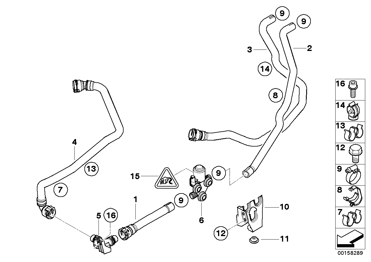 Genuine BMW 64216945269 E70 E71 Water Hose Inlet 2 (Inc. X5 3.0d & X6)