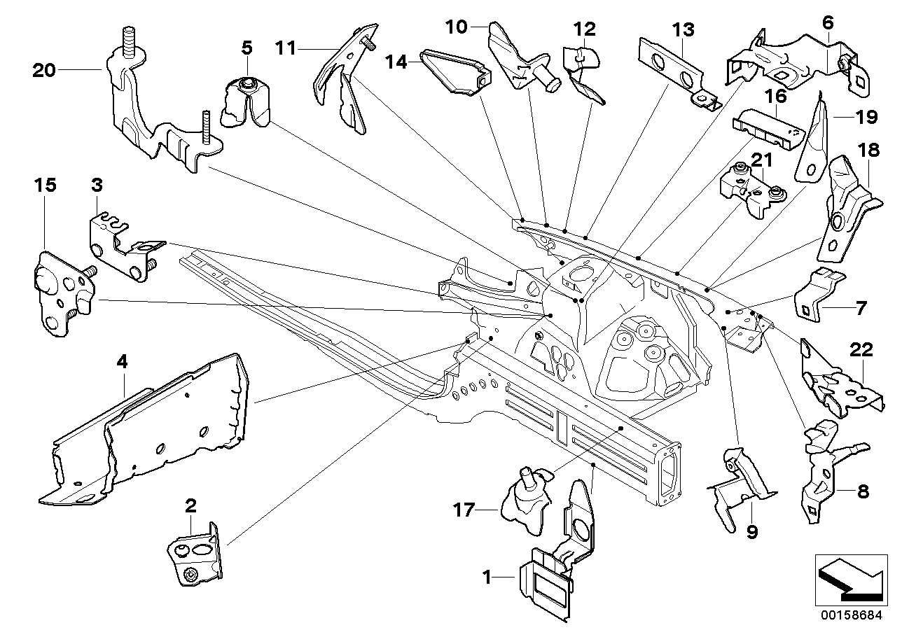 Genuine BMW 41217152263 E82 E81 E87 Bracket. Intake Silencer Bottom Left (Inc. 116i 1.6, 118d & 120i)