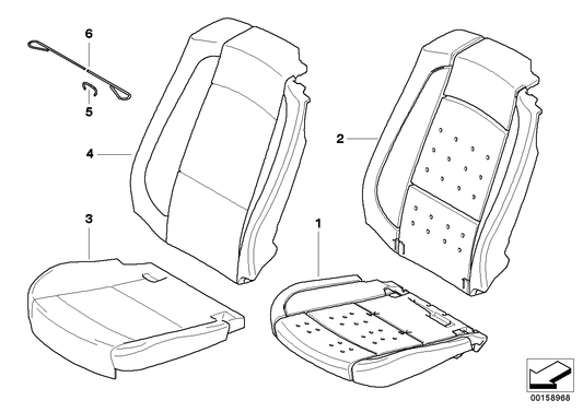 Genuine BMW 52107211861 E93 Left Backrest Upholstery (Inc. 335is, 318i & 335i)