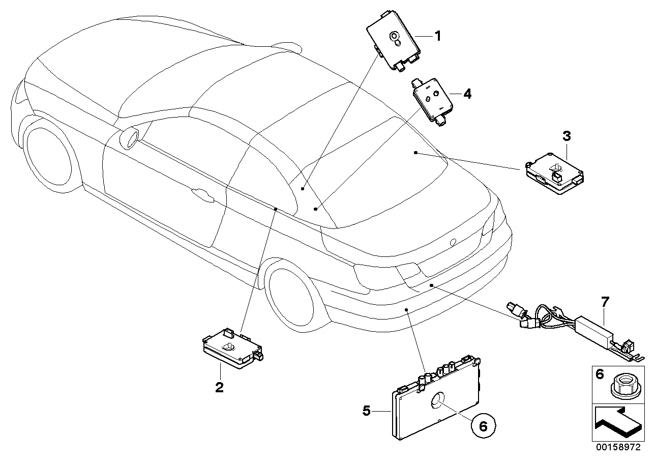 Genuine BMW 65206968650 E93 Antenna Amplifier, Am/Fm, Right (Inc. 318i, 335i & 320i)