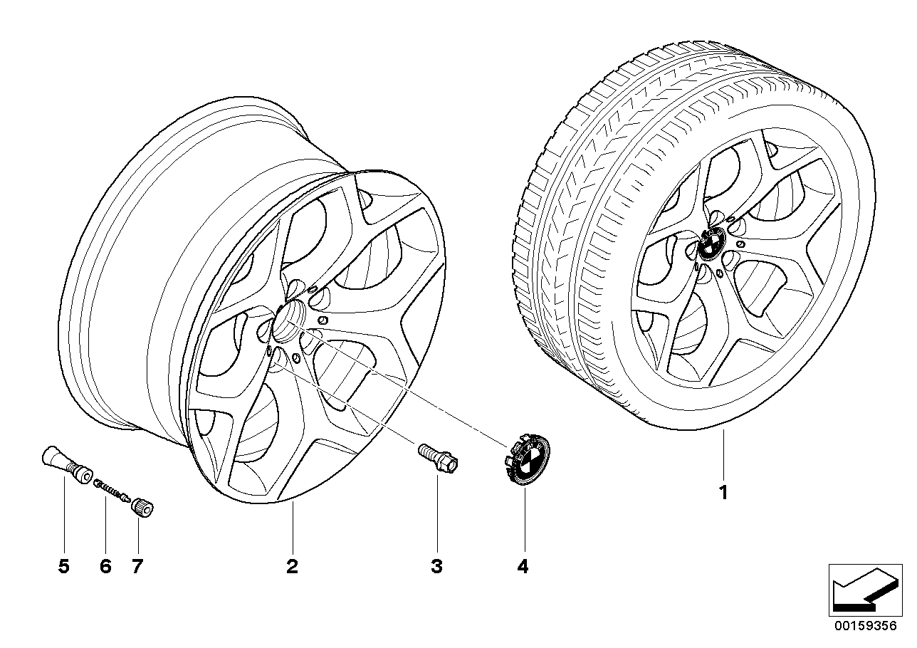 Genuine BMW 36116782916 E71 E72 Light Alloy Rim 11JX20 ET:37 (Inc. X6)