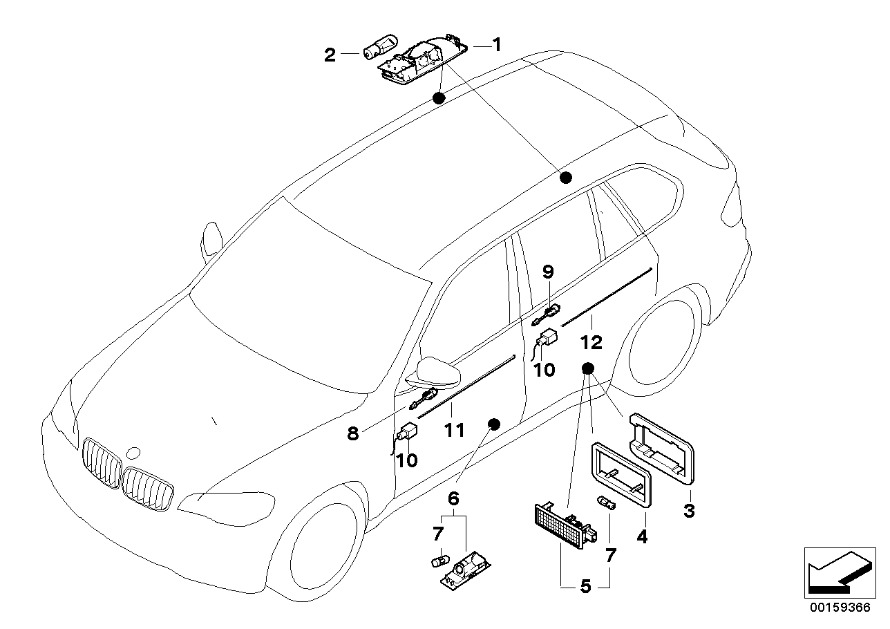 Genuine BMW 63319128818 E70 F-Optics Cable, Door Panel, Right Rear (Inc. X5)