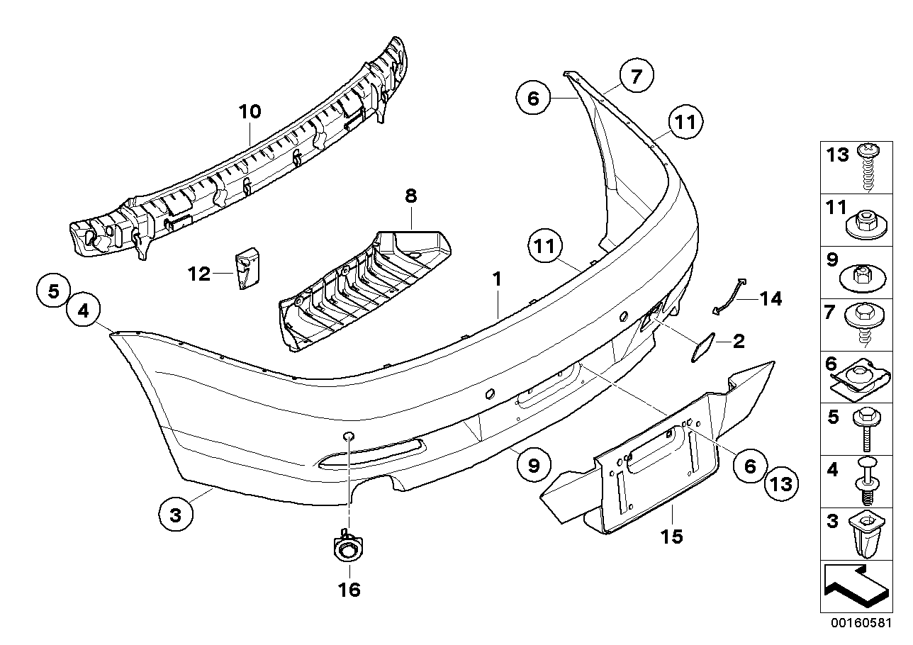 Genuine BMW 51127133626 E63 E64 Licence Plate Adaptor, Primed (Inc. 645Ci, 650i & 630i)