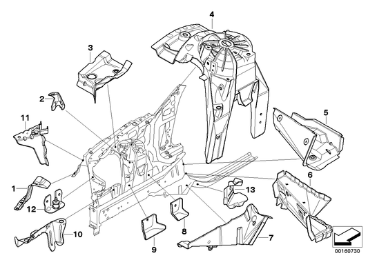 Genuine BMW 41147897772 E60 E61 Bracket Side Panel Right (Inc. M5)