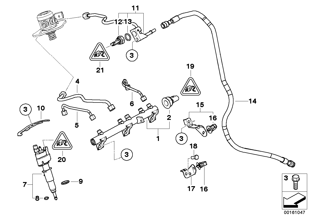 Genuine BMW 13537562474 E60 E82 E92 High-Pressure Rail (Inc. 320i, 120i & 316i)