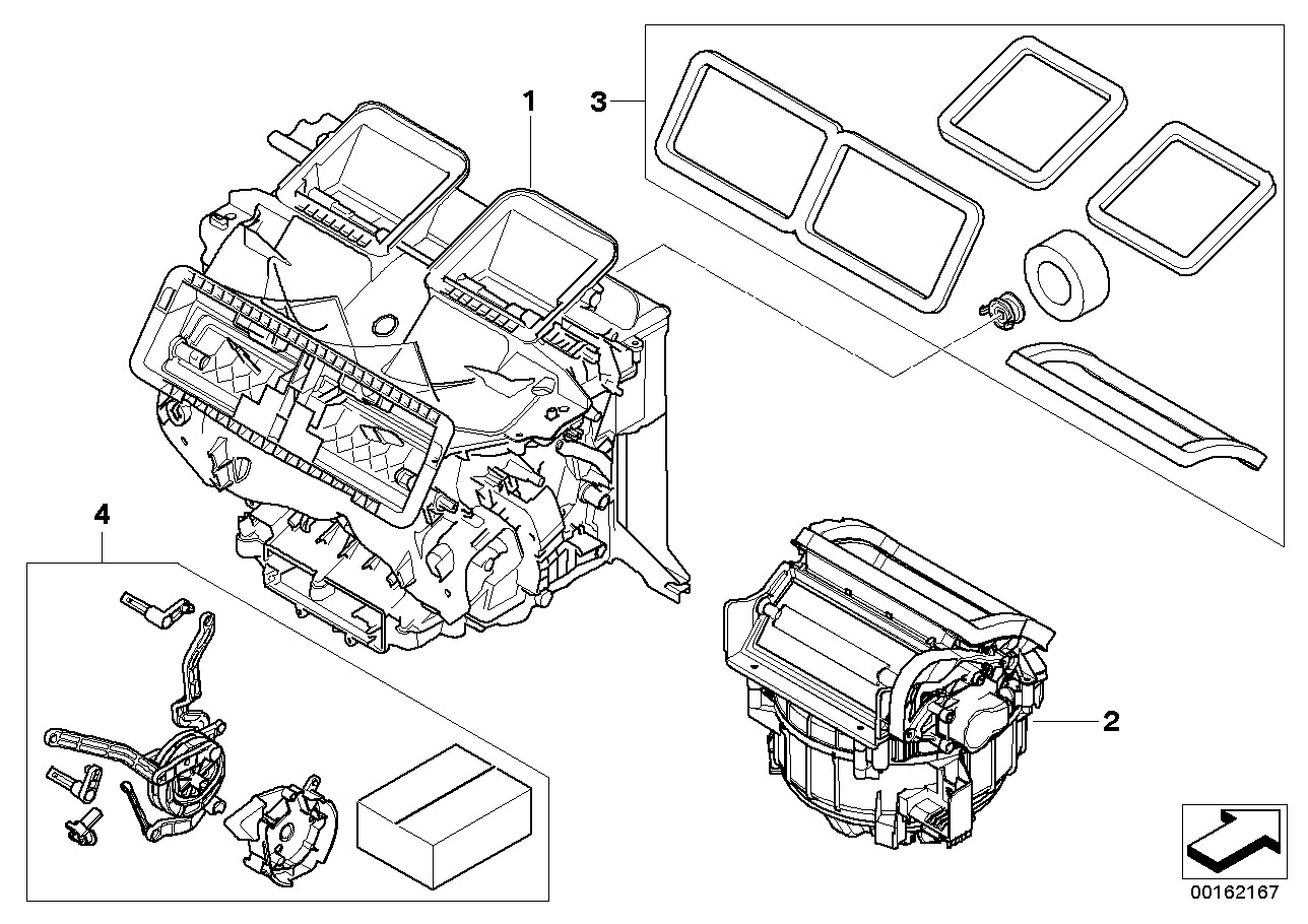 Genuine BMW 64119136166 E87 E93 E90 Empty Housing F Heater/Air Condit.Unit (Inc. 335i, 335xi & 320i)