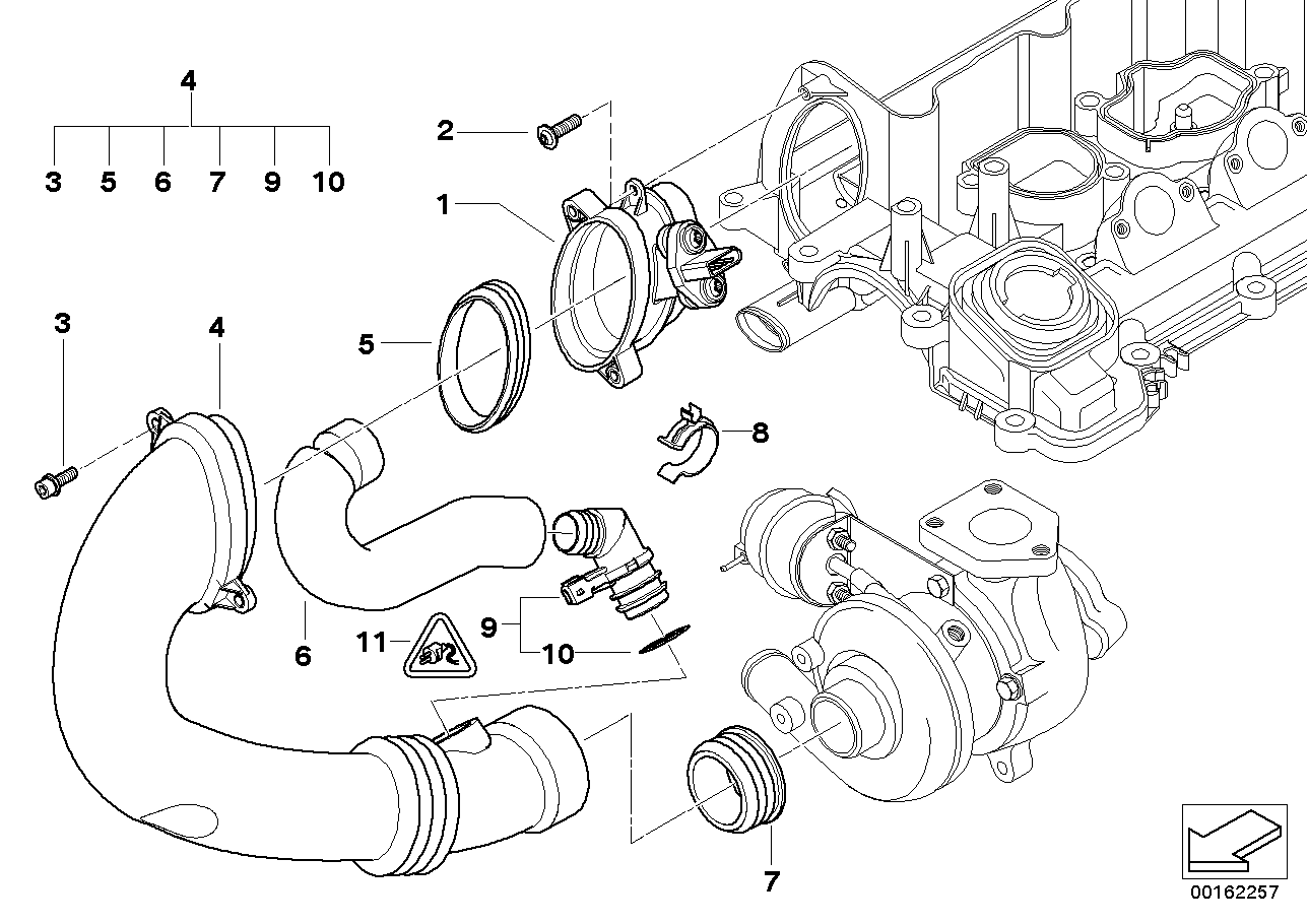Genuine BMW 13717786034 E39 E53 E83 Hose (Inc. 525d, 330xd & 730d)