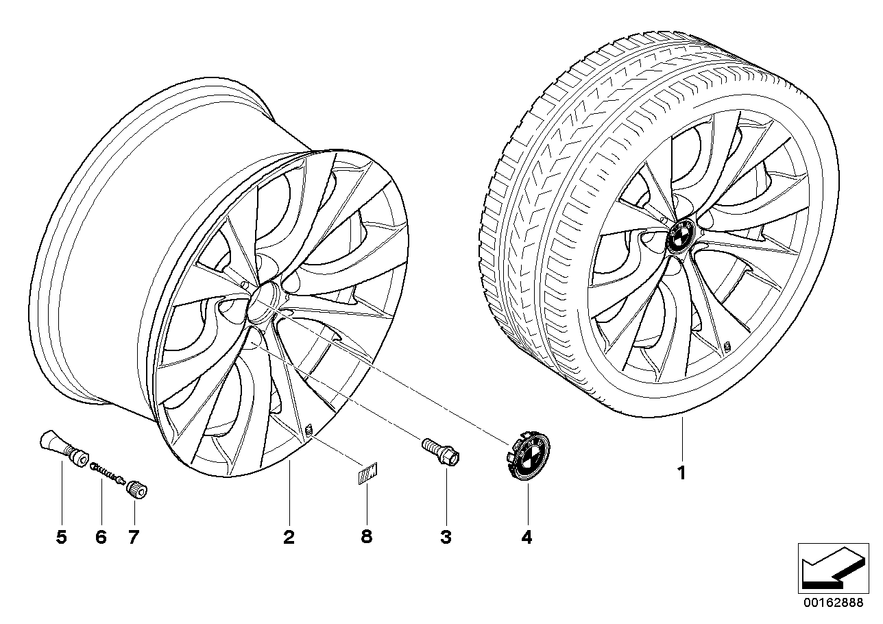 Genuine BMW 36118037349 E70 Light Alloy Rim 10JX20 ET:40 (Inc. X5)
