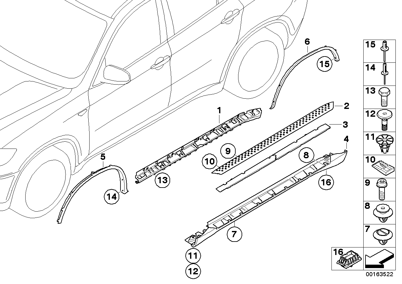Genuine BMW 51777245741 E71 E72 Running Board, Left (Inc. X6)