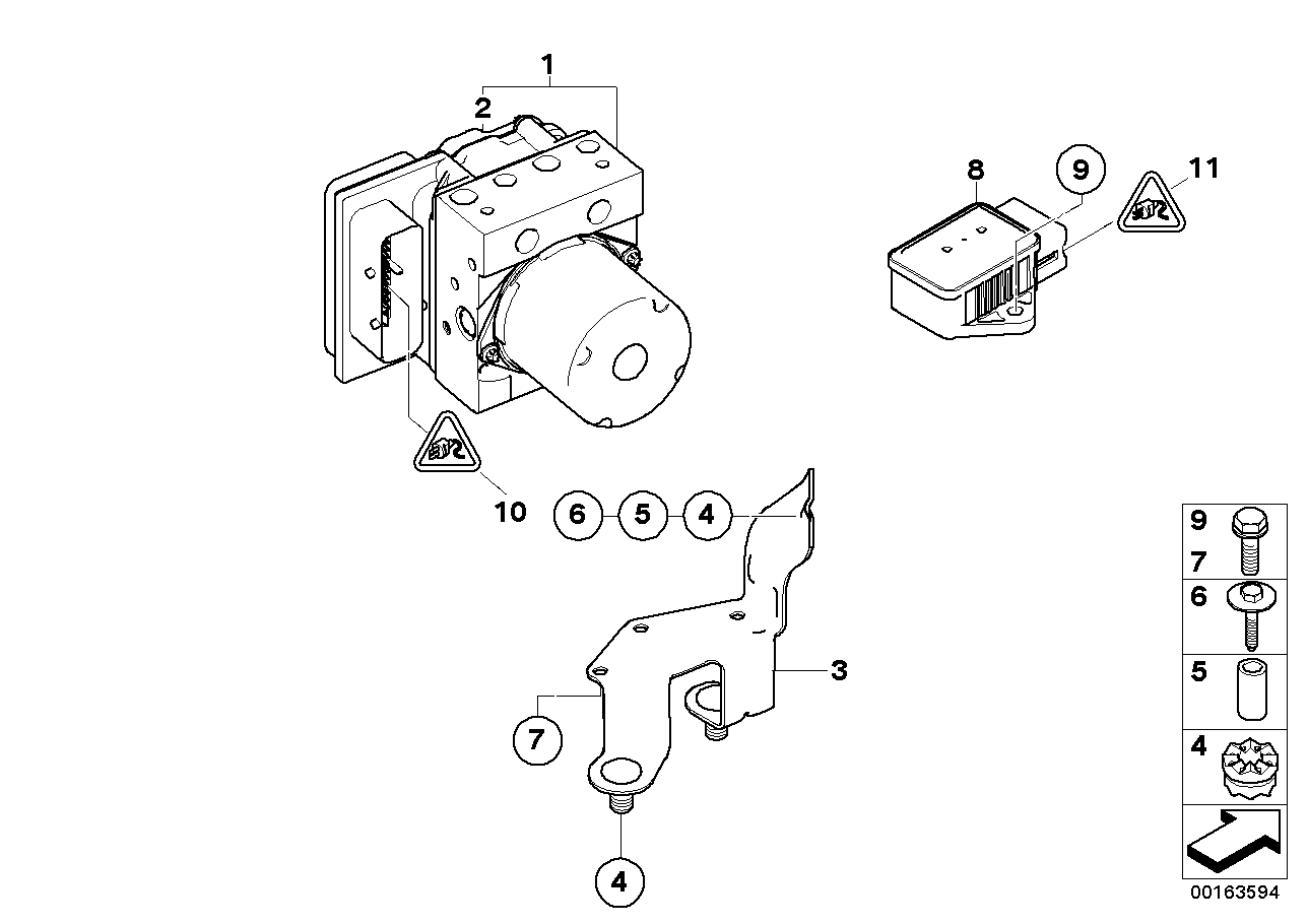 Genuine BMW 34526769710 E60 E63 E61 Repair Kit, Control Unit Dsc (Inc. 545i, 520i & 530i)