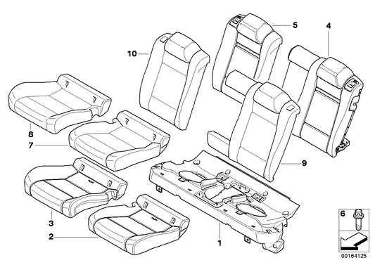 Genuine BMW 52207283321 E71 E72 F16 Seat Pan (Inc. X6)