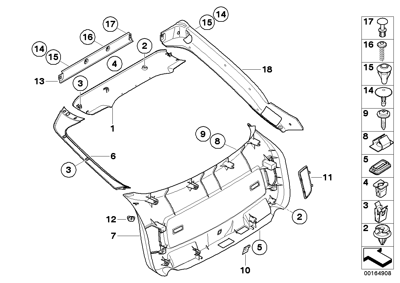 Genuine BMW 51497197131 E71 E72 Upper Trunk Lid Trim Panel HImmELGRAU (Inc. X6)