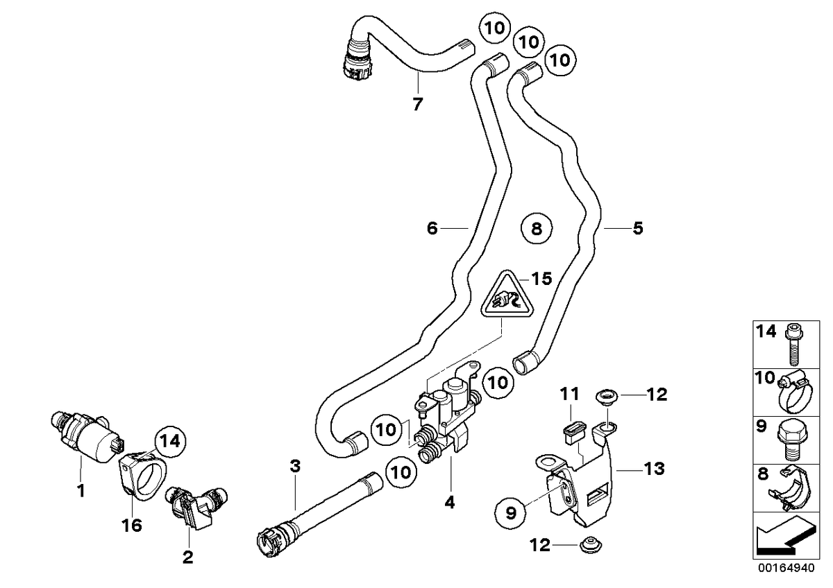 Genuine BMW 64119197086 E70 Bracket Additional Water Pump (Inc. X5)