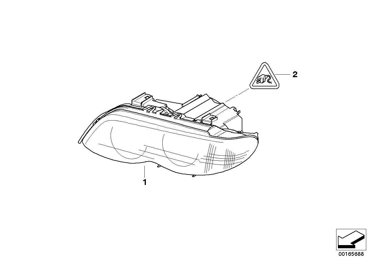Genuine BMW 63117166806 E53 Bi-Xenon Headlight, Right (Inc. X5)