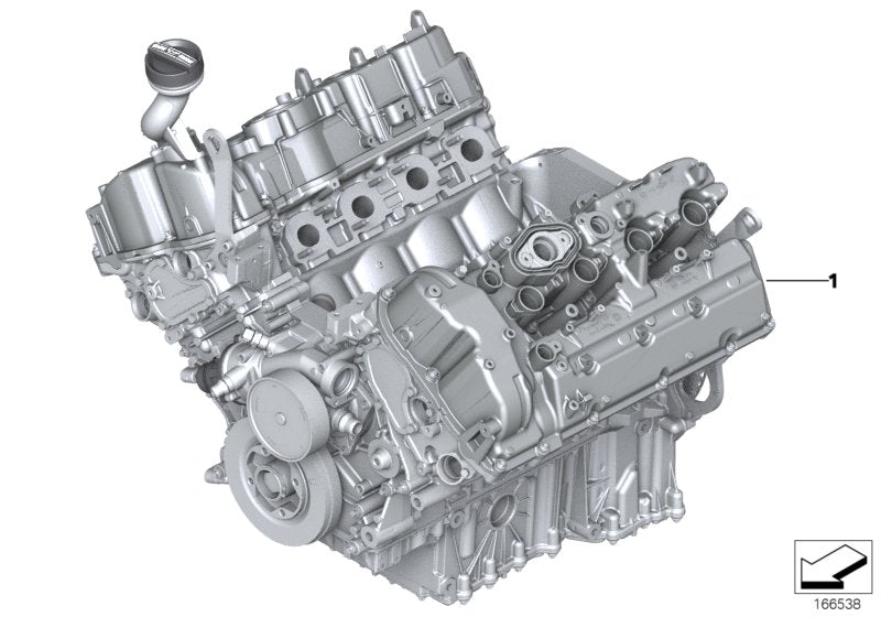 Genuine BMW 11002296771 E70 E71 Exch. Short Engine N63B44A. (Inc. X5 50iX & X6 50iX)