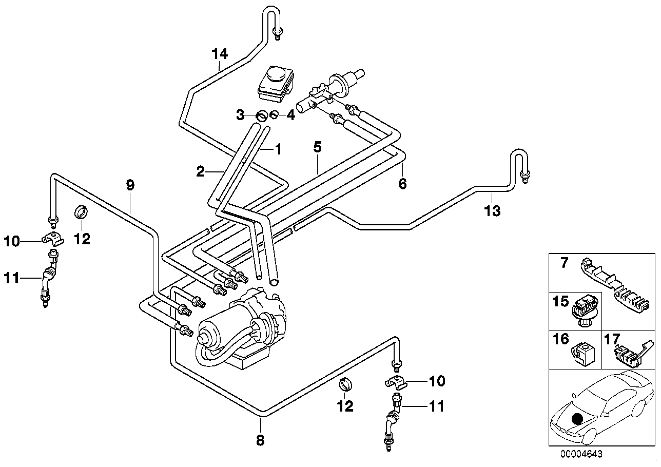 Genuine BMW 34326755526 E36 E38 Pipe M10/M12-3864mm (Inc. 728iL, 750iLS & 325i)