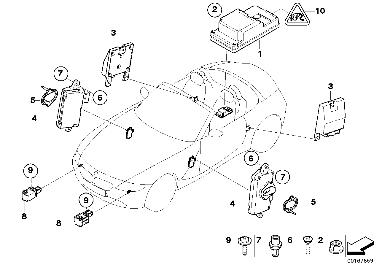 Genuine BMW 65776927765 E85 Sensor, Front Right Door (Inc. Z4 2.5i & Z4 3.0i)
