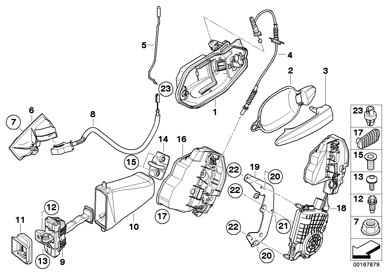 Genuine BMW 51217199555 E60 E61 Carrier, Outside Door Handle, Left (Inc. 535i, 530xi & M5)