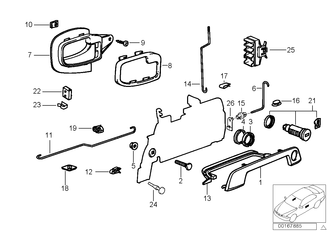 Genuine BMW 51218397284 E36 Right Operating Rod SCHWARZ (Inc. Z3 2.0, Z3 1.9 & Z3 1.8)