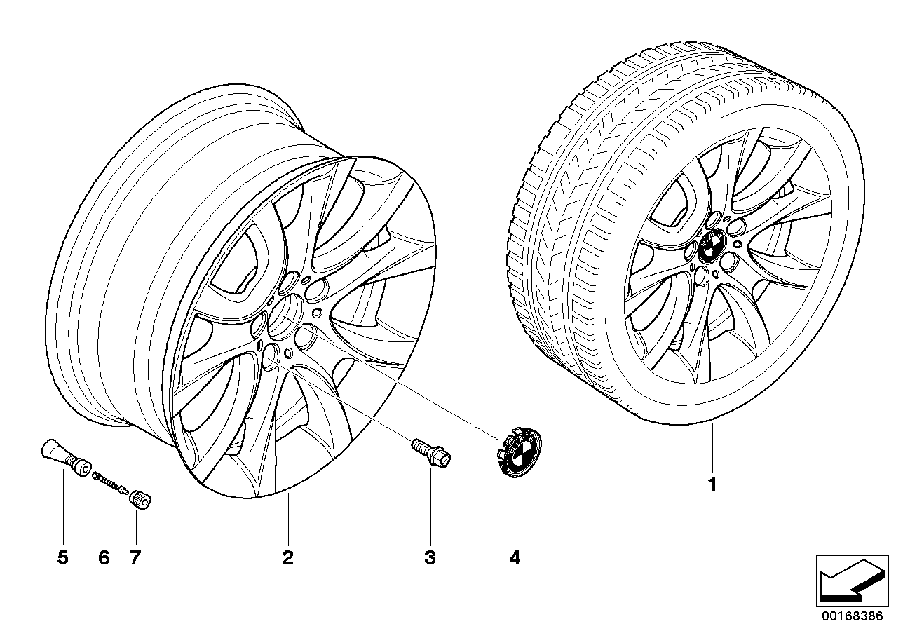 Genuine BMW 36116778582 E71 E72 Light Alloy Rim 9JX19 ET:48 (Inc. X6)