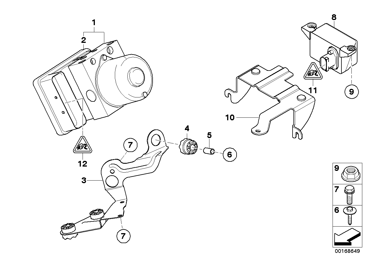 Genuine BMW 34516758066 E85 Bracket For Dsc Sensor (Inc. Z4 3.0i, Z4 2.0i & Z4 2.2i)
