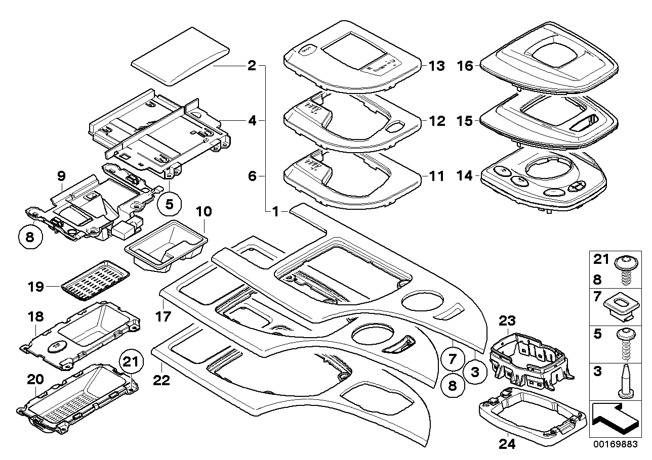 Genuine BMW 51166974707 E60 E61 Oddments Tray (Inc. 525xd, 530xi & 525xi)