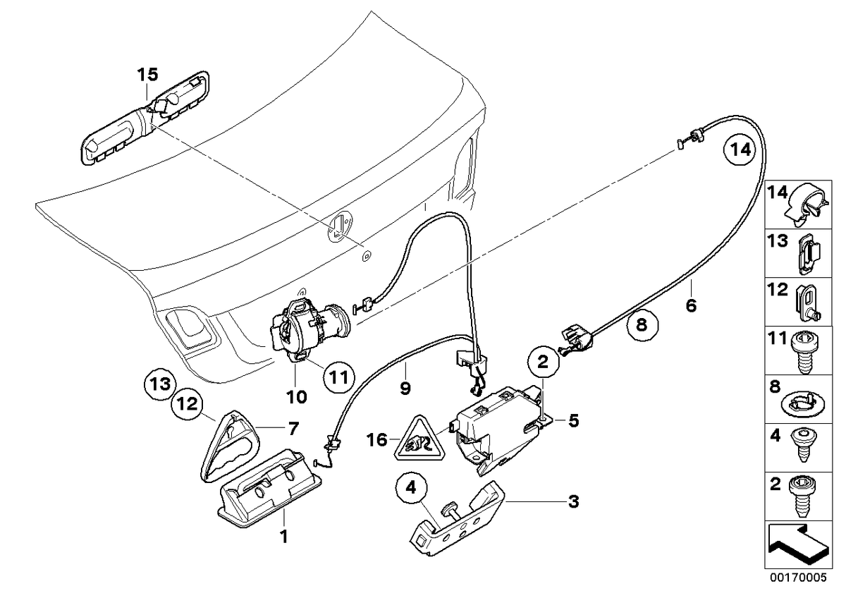 Genuine BMW 51247144877 E90 E92 Catch With Code (Inc. 330xi, 320d & M3)