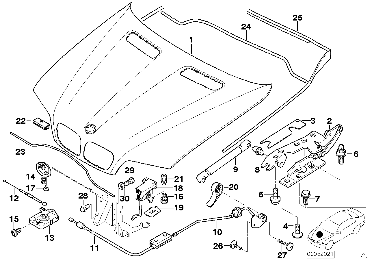 Genuine BMW 51718403225 E53 Sealing, Hood (Inc. X5)