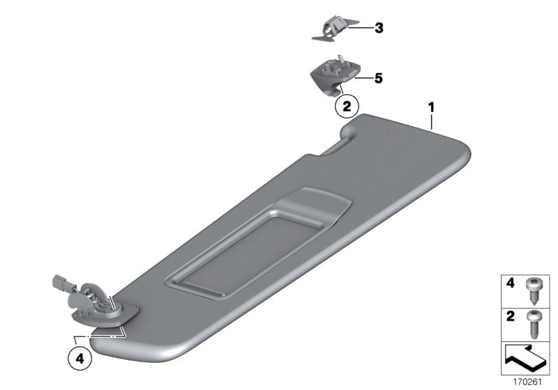 Genuine BMW 51169170579 Left Sun Visor Make-Up Lamp OYSTER (Inc. 740LdX, 740Li & Hybrid 7L)