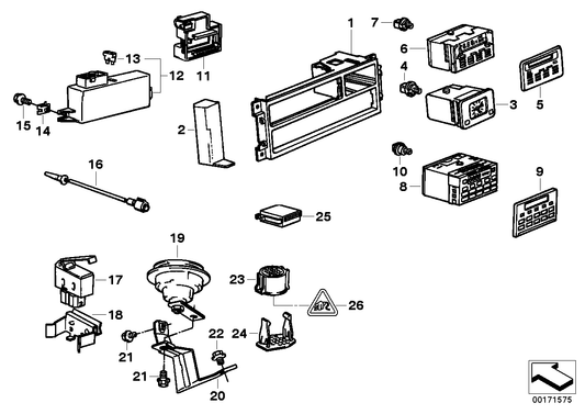 Genuine BMW 65811384140 E34 Support Radio/On Bord Computer (Inc. 525tds, 525td & M5 3.6)