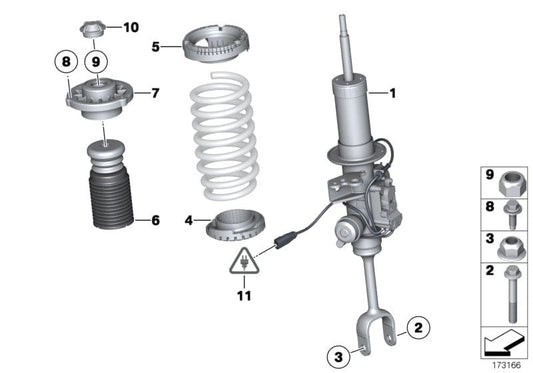 Genuine BMW 31336784106 Additional Shock Absorber, Front (Inc. 528iX, 523i & 535iX)