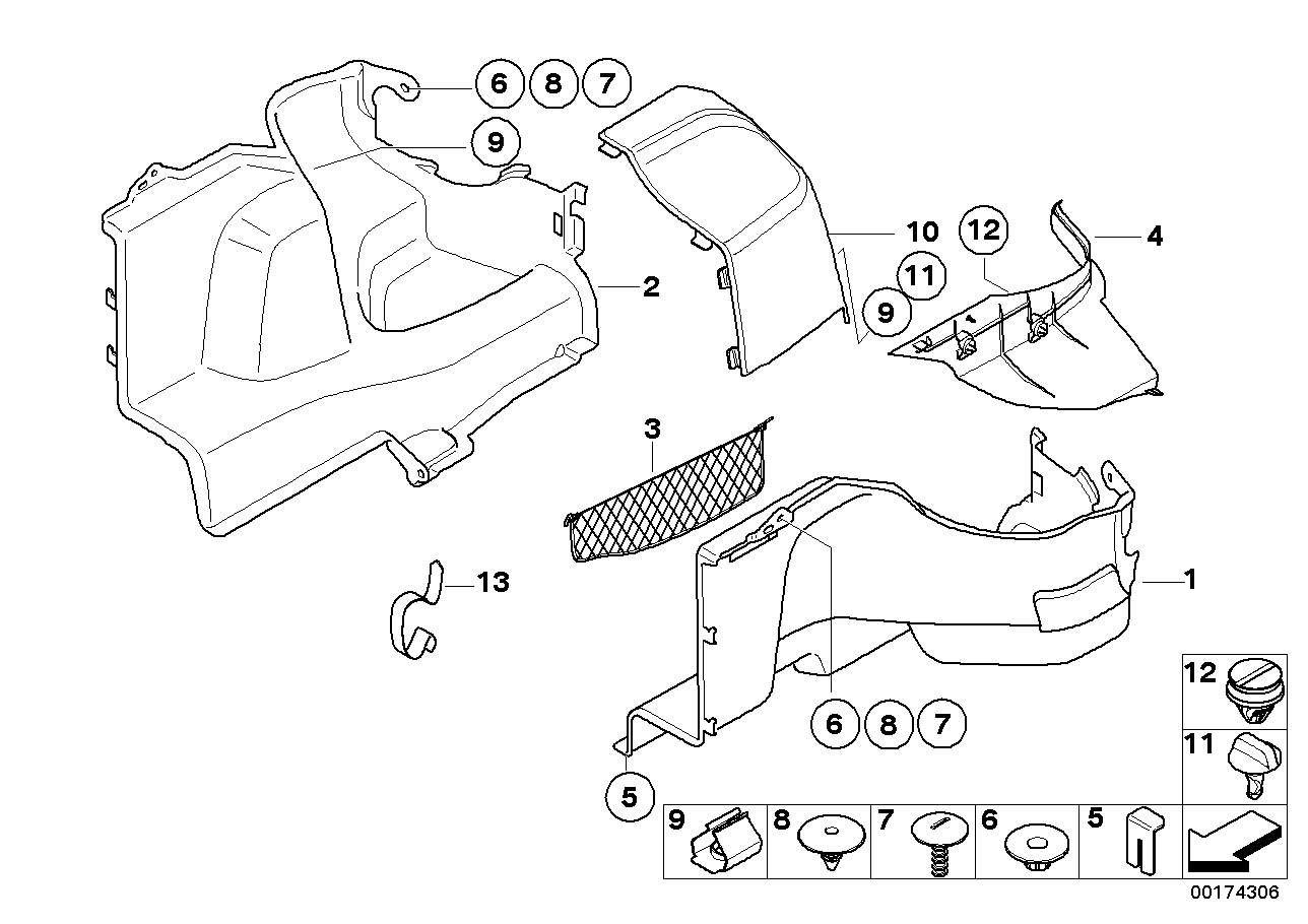 Genuine BMW 51473422778 E86 Trunk Room Net Right (Inc. Z4 3.0si & Z4 M3.2)
