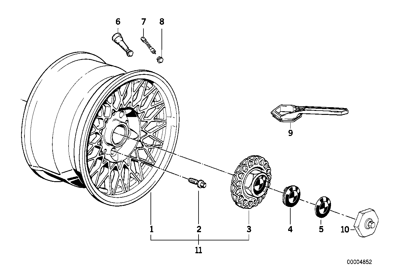 Genuine BMW 36112225541 E24 E28 E23 Light Alloy Rim 7JX14 ET:18 (Inc. 535i, 524d & 518i)