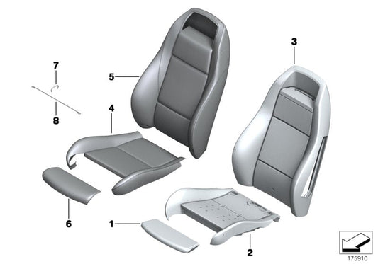 Genuine BMW 52107258203 E89 Upholstery, Sport Seat, Leather, Right CIS (Inc. Z4 28i, Z4 35i & Z4 30i)