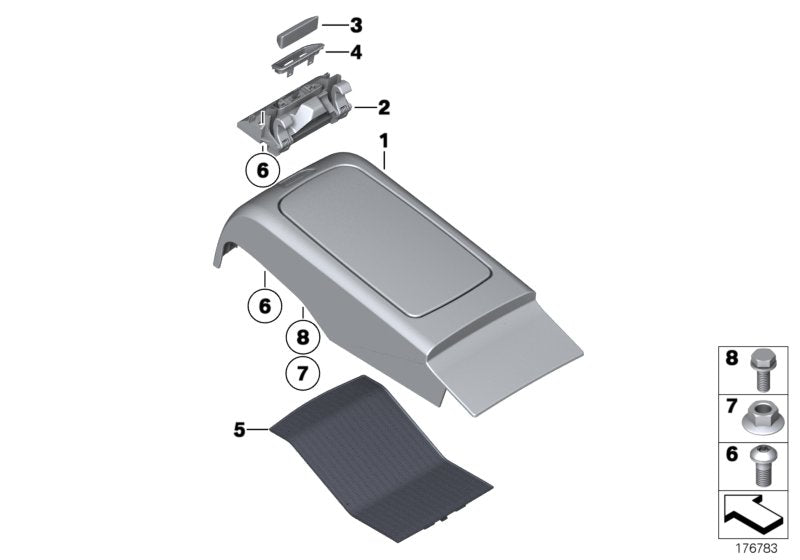 Genuine BMW 51169179829 Lock, Rear Console (Inc. 730Ld, 730Li & 750i)