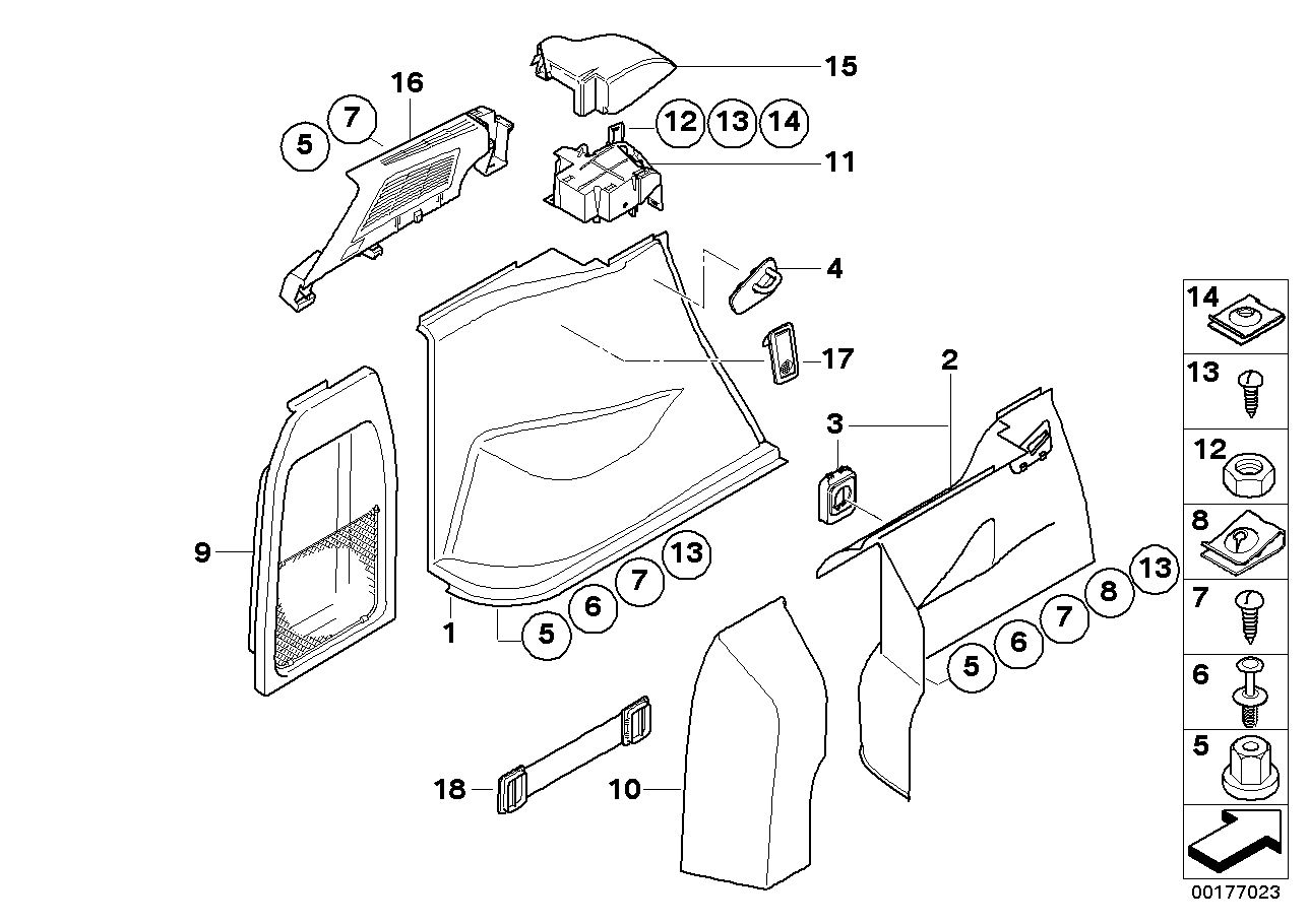 Genuine BMW 51473453626 E83 Right Trunk Trim SANDBEIGE (Inc. X3)