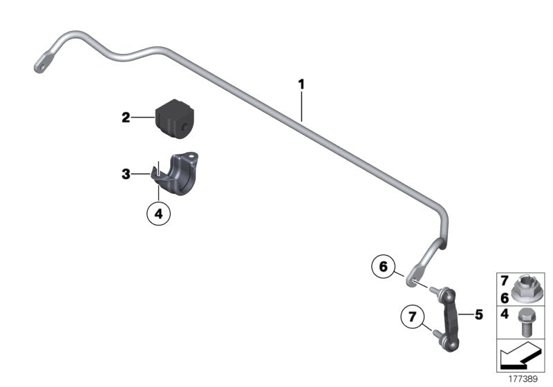 Genuine BMW 33556775445 Stabilizer Support (Inc. 535d, 740dX & 640iX)