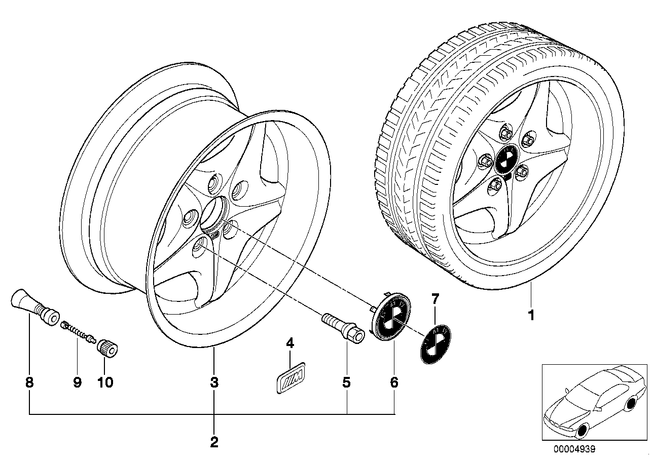 Genuine BMW 36112282050 E36 Light Alloy Rim Chromshadow 71/2JX17 ET:41 (Inc. Z3 M)