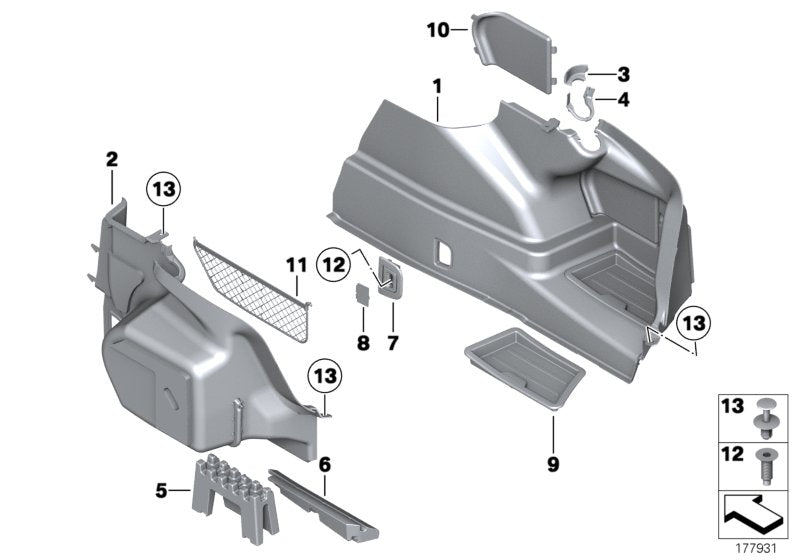 Genuine BMW 51479113342 Panel Wheel Housing Part.Trunk Right (Inc. 750iX, 740LdX & 730d)