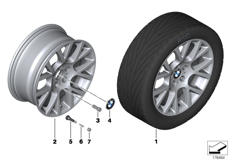 Genuine BMW 36116775991 Light Alloy Rim 8JX18 ET:30 (Inc. 535d, Alpina B7LX & 730dX)