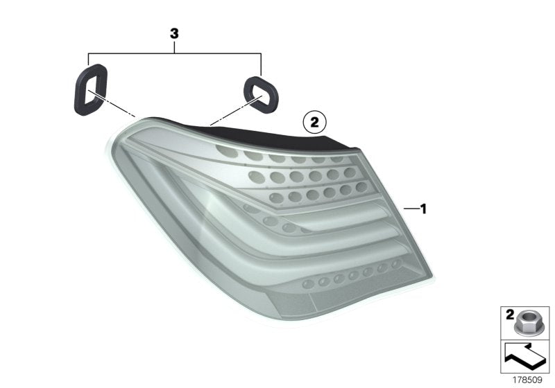 Genuine BMW 63217225239 Seals, Tail Light, Sidewall (Inc. 750LiX 4.4, 760LiS & 730i)