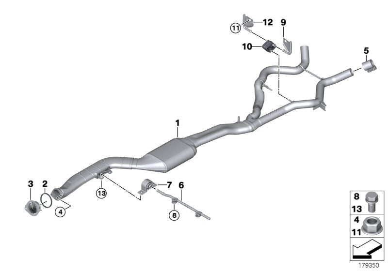 Genuine BMW 18308509750 E90 Rp-Exhaust Pipe Catalytic Converter (Inc. 335d)