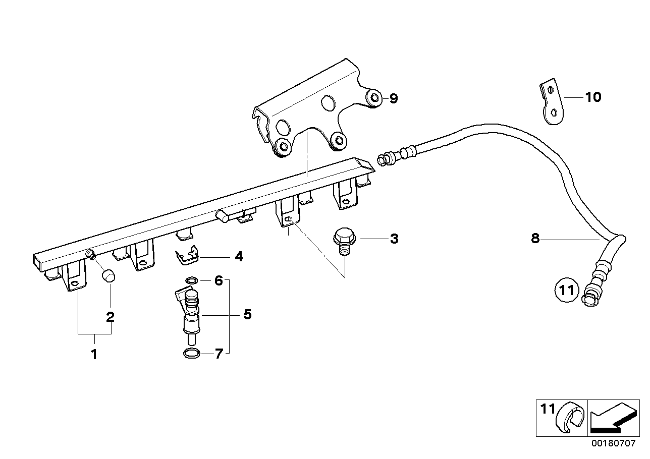 Genuine BMW 13537556954 E93 E90 E92 Injection Tube (Inc. 328xi, 328i & 128i)